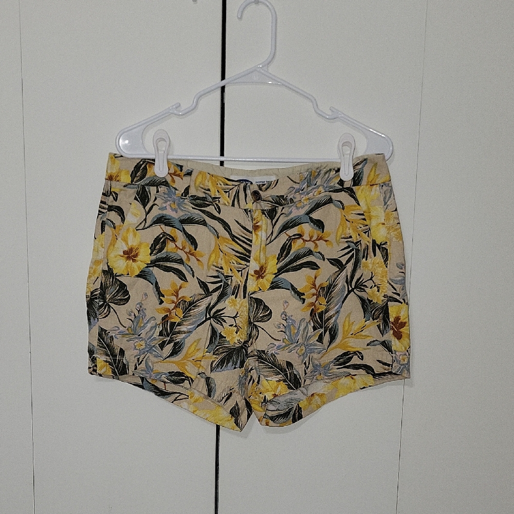 Old Navy High Waist Yellow and Black Shorts